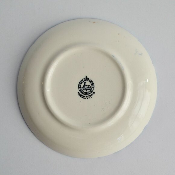 Royal Sphinx Le Cidre Blue Delft 4.25" Plate Drinker Vintage - Picture 4 of 5